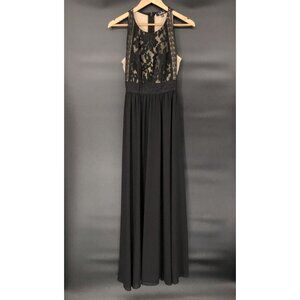Lulus Women's Sleeveless Lace Maxi Dress XS Black Wedding Guest Dance Cocktail
